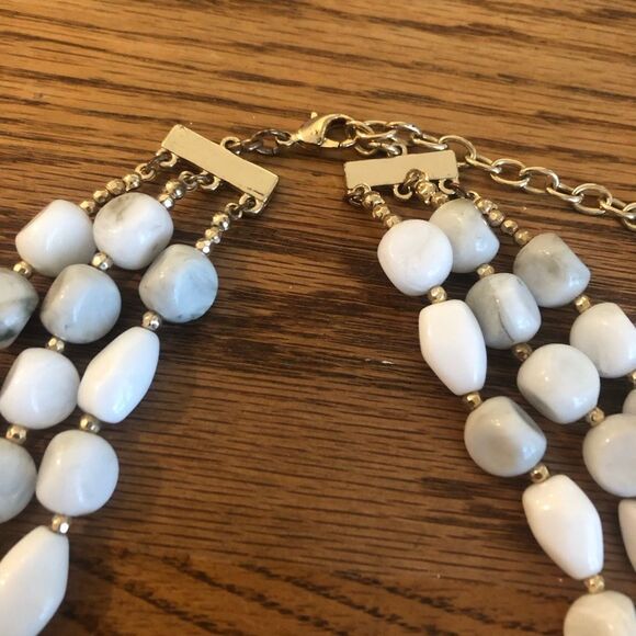 Sugarfix by BaubleBar | Faux Howlite Beaded Layer Necklace | 20” Adjustable - Picture 4 of 5